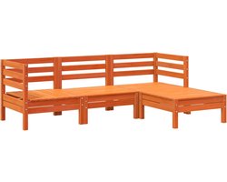 vidaXL Tuinbank 3-zits met voetenbank wasbruin Tuinbank - Houten Tuinbank - Grenenhouten Tuinbank - Lounge Set - Buitendecoratie - Outdoor Furniture - Relaxfauteuil