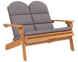 vidaXL Tuinbank - Adirondack - Inclusief Kussens - 126 cm Tuinbank - Adirondack Stoel - Tuinset - Buitenbank - Hout Bank