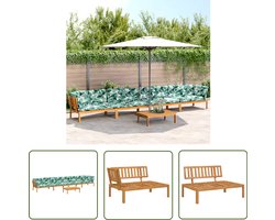 vidaXL Tuinbank - Loungebank - 5-delige Loungeset pallet met kussens massief acaciahout - Lounge Set - Acacia Hout - Outdoor Furniture