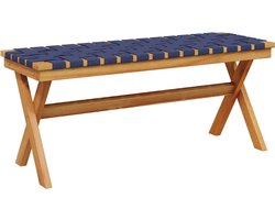 vidaXL - Tuinbank - massief - acaciahout - en - stof - donkerblauw