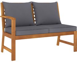 vidaXL - Tuinbank - met - donkergrijs - kussen - 114,5 - cm - massief - acaciahout