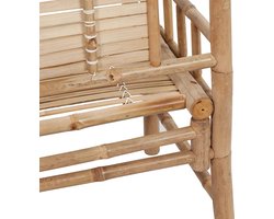vidaXL - Tuinbank - met - kussen - 120 - cm - bamboe