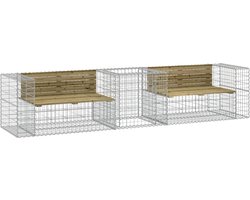 vidaXL - Tuinbank - met - schanskorf - geïmpregneerd - grenenhout