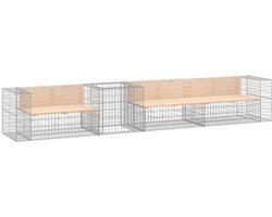 vidaXL Tuinbank met Schanskorf - Grenenhout - Set Tuinbank - Bankje - Buitentuinmeubilair - Houten Bank - Grenenhouten Meubels