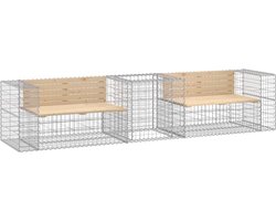vidaXL - Tuinbank - met - schanskorf - massief - grenenhout
