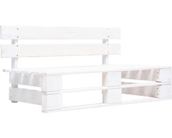 vidaXL Tuinbank pallet hout wit - Pallet Bank - Pallet Banken - Palletbank - Palletbanken