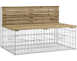 vidaXL Tuinbank Schanskorf 103x70x65cm Hout Tuinbank - Houten Tuinbank - Gabion Tuinbank - Terrasbank - Balkonbank
