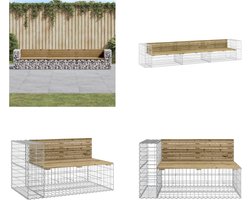 vidaXL - Tuinbank - schanskorfontwerp - 347x71x65,5 - cm - geïmpregneerd - hout