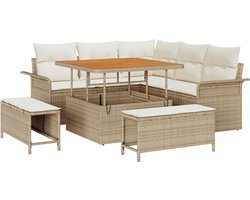 vidaXL - Tuinbank - Set - 8 - st - Beige - poly - rattan