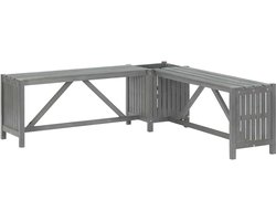 vidaXL Tuinbank - Tuinbanken - Bank - Banken - Tuinhoekbank met plantenbak 117 cm massief acaciahout grijs