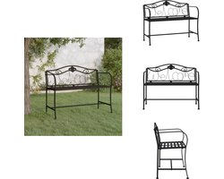 vidaXL Tuinbank - Tuinbanken - Boombank - Zitbank - Tuinbank 2-zits 104 cm staal zwart