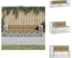 vidaXL Tuinbank - Tuinbanken - Buitenbank - Parkbank - Tuinbank schanskorfontwerp 244x71x65,5 cm geïmpregneerd hout