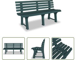 vidaXL Tuinbank - Tuinbanken - Terrasbank - Terrasbanken - Tuinbank 145,5 cm kunststof groen