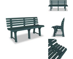 vidaXL Tuinbank - Tuinbanken - Terrasbank - Terrasbanken - Tuinbank 145,5 cm kunststof groen