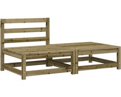 vidaXL Tuinbank - Tuinbanken - Tuinmeubel - Loungebank Tuin - Tuinbank zonder armleuningen met voetenbank grenenhout