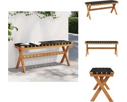 vidaXL Tuinbank - Tuinbanken - Tuinmeubel - Parkbank - Tuinbank massief acaciahout en stof zwart