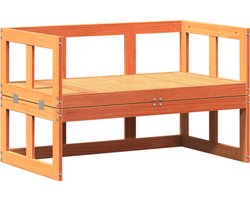 vidaXL Tuinbank verlengbaar massief grenenhout wasbruin - Tuinbank - Tuinbanken - Tuinmeubel - Loungebank Tuin