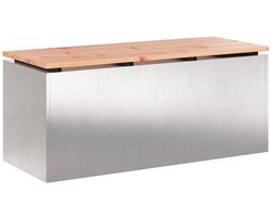 vidaXL - Tuinbank - Zilver - Roestvrij - staal
