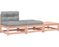 vidaXL - Tuinbank - zonder - armleuningen - met - kussens - en - voetenbanken