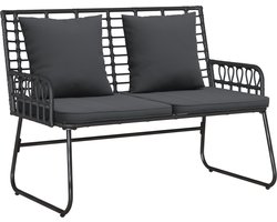 vidaXL - Tuinbank - Zwart - en - Anthraciet - poly - rattan