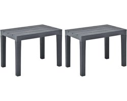 vidaXL - Tuinbanken - 2 - st - kunststof - antraciet