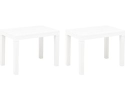 vidaXL - Tuinbanken - 2 - st - kunststof - wit