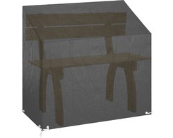 vidaXL Tuinbankhoes 130x70x70/88 cm - Zwart Tuinbankhoes - Tuinset - Buitenmeubels - Tuinaccessoires - Beschermingshoes