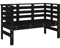 vidaXL - Tuinbankje - 111,5x53x71 - cm - massief - grenenhout - zwart