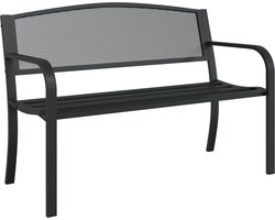 vidaXL - Tuinbankje - 119 - cm - staal - zwart