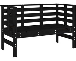 vidaXL Tuinbankje - Tuinbankjes -buitenbankje - Tuinbankje - Tuinbankje 111,5x53x71 cm massief grenenhout zwart