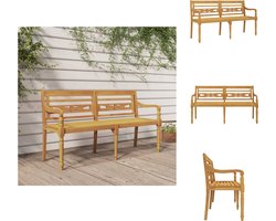 vidaXL Tuinbankje - Tuinbankjes - Tuinbank - Terrasbank - Bankje Batavia 150 cm massief teakhout