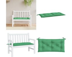 vidaXL Tuinbankkussen 110x50x7 cm oxford stof groen - Tuinbankkussen - Tuinbankkussens - Tuinbank Kussen - Buitenbankkussen
