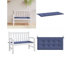 vidaXL Tuinbankkussen 120x50x3 cm oxford stof marineblauw - Tuinbankkussen - Tuinbankkussens - Tuinbank Kussen - Buitenbankkussen
