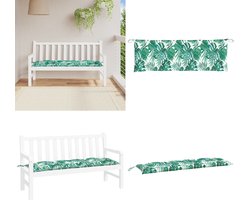 vidaXL Tuinbankkussen 150x50x7 cm oxford stof bladpatroon - Tuinbankkussen - Tuinbankkussens - Tuinbank Kussen - Buitenbankkussen