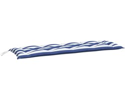 vidaXL Tuinbankkussen 150x50x7cm Streep Blauw Tuinbankkussent - Oxford Stof - Tuinkussen - Balkondecoratie - Outdoor Accessoires