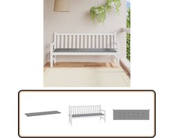 vidaXL Tuinbankkussen - 180x50x3 cm - Oxford Stof - Grijs Tuinbankkussentje - Tuinkussen - Oxfordstof - Waterafstotend - Grijze Kussens