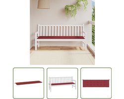 vidaXL Tuinbankkussen 180x50x3 cm wijnrood Tuinbankkussentje - Oxford Stof - Tuinkussen - Lounge Set - Balkondecoratie