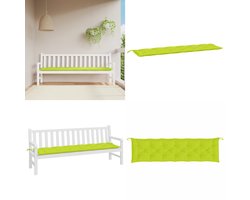 vidaXL Tuinbankkussen 200x50x7 cm oxford stof heldergroen - Tuinbankkussen - Tuinbankkussens - Tuinbank Kussen - Buitenbankkussen