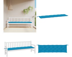 vidaXL Tuinbankkussen 200x50x7 cm oxford stof lichtblauw - Tuinbankkussen - Tuinbankkussens - Tuinbank Kussen - Buitenbankkussen