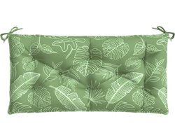 vidaXL - Tuinbankkussen - bladpatroon - 110x50x7 - cm - stof