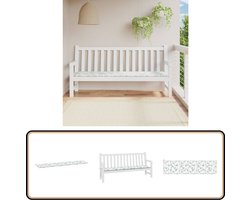 vidaXL Tuinbankkussen - Bladpatroon - 200x50x3 cm Tuinbankkussen - Oxford Stof - Outdoor Kussen - Zitkussen - Tuinkussen