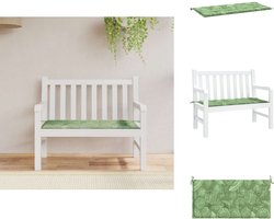 vidaXL Tuinbankkussen - Tuinbankkussens - Tuinbank Kussen - Buitenbankkussen - Tuinbankkussen 120x50x3 cm oxford stof bladpatroon