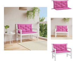 vidaXL Tuinbankkussen - Tuinbankkussens - Tuinbank Kussen - Buitenbankkussen - Tuinbankkussens 2 st 100x50x7 cm stof roze