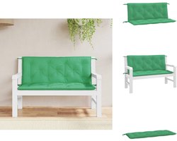 vidaXL Tuinbankkussen - Tuinbankkussens - Tuinbank Kussen - Buitenbankkussen - Tuinbankkussens 2 st 120x50x7 cm oxford stof groen