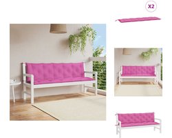 vidaXL Tuinbankkussen - Tuinbankkussens - Tuinbank Kussen - Buitenbankkussen - Tuinbankkussens 2 st oxford stof roze
