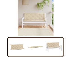 vidaXL Tuinbankkussens 2-delig - Beige - 150x50x7 cm Tuinbankkussens - Oxford Stof - Waterafstotend - Zitcomfort - Buitenkussens