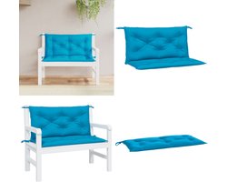 vidaXL Tuinbankkussens 2 st 100x50x7 cm oxford stof lichtblauw - Tuinbankkussen - Tuinbankkussens - Tuinbank Kussen - Buitenbankkussen