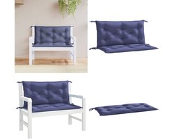 vidaXL Tuinbankkussens 2 st 100x50x7 cm oxford stof marineblauw - Tuinbankkussen - Tuinbankkussens - Tuinbank Kussen - Buitenbankkussen