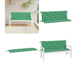 vidaXL Tuinbankkussens 2 st 150x50x7 cm oxford stof groen - Tuinbankkussen - Tuinbankkussens - Tuinbank Kussen - Buitenbankkussen