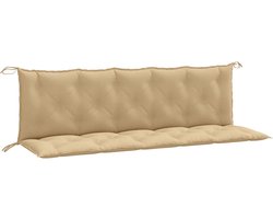 vidaXL - Tuinbankkussens - 2 - st - 180x50x7 - cm - stof - gemêleerd - beige